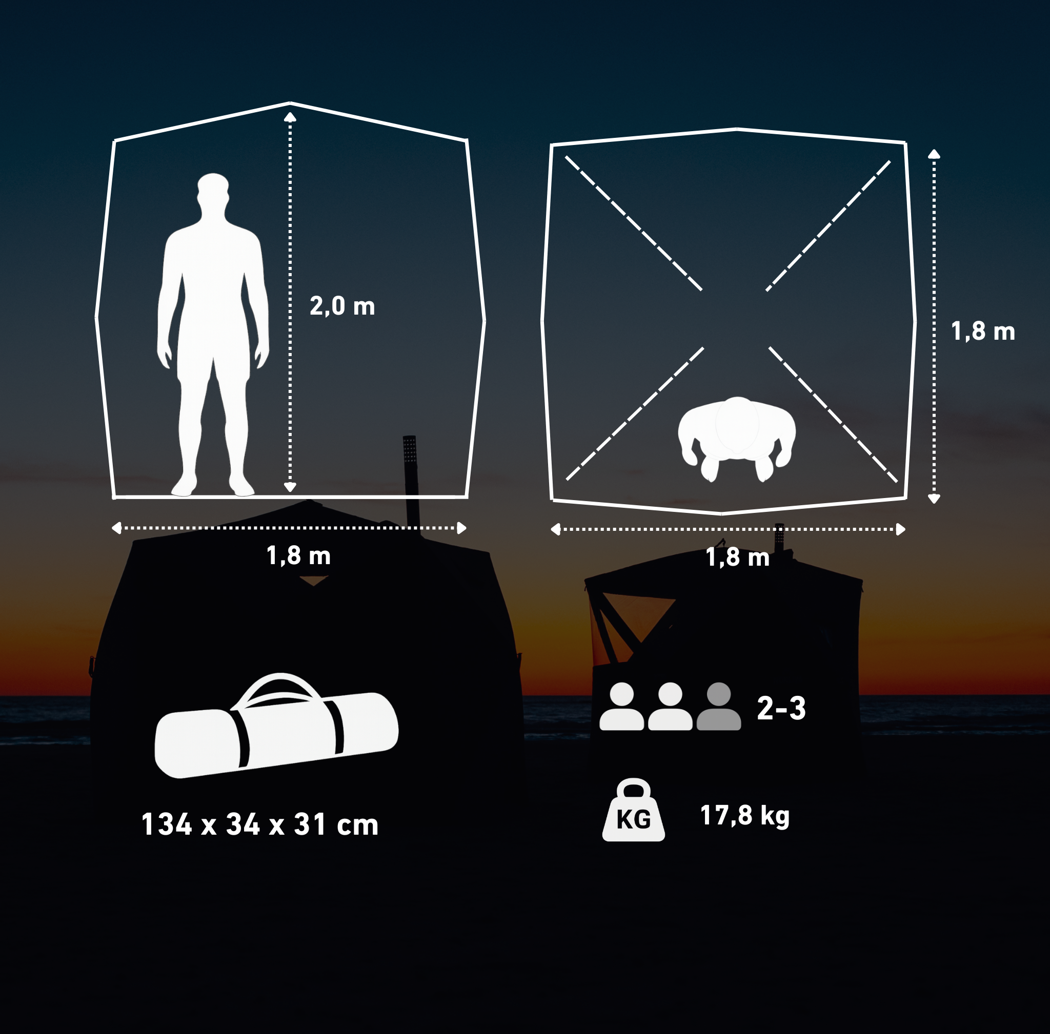 Mobiles Saunazelt Isen 1.0 mit Saunaofen - B-WARE