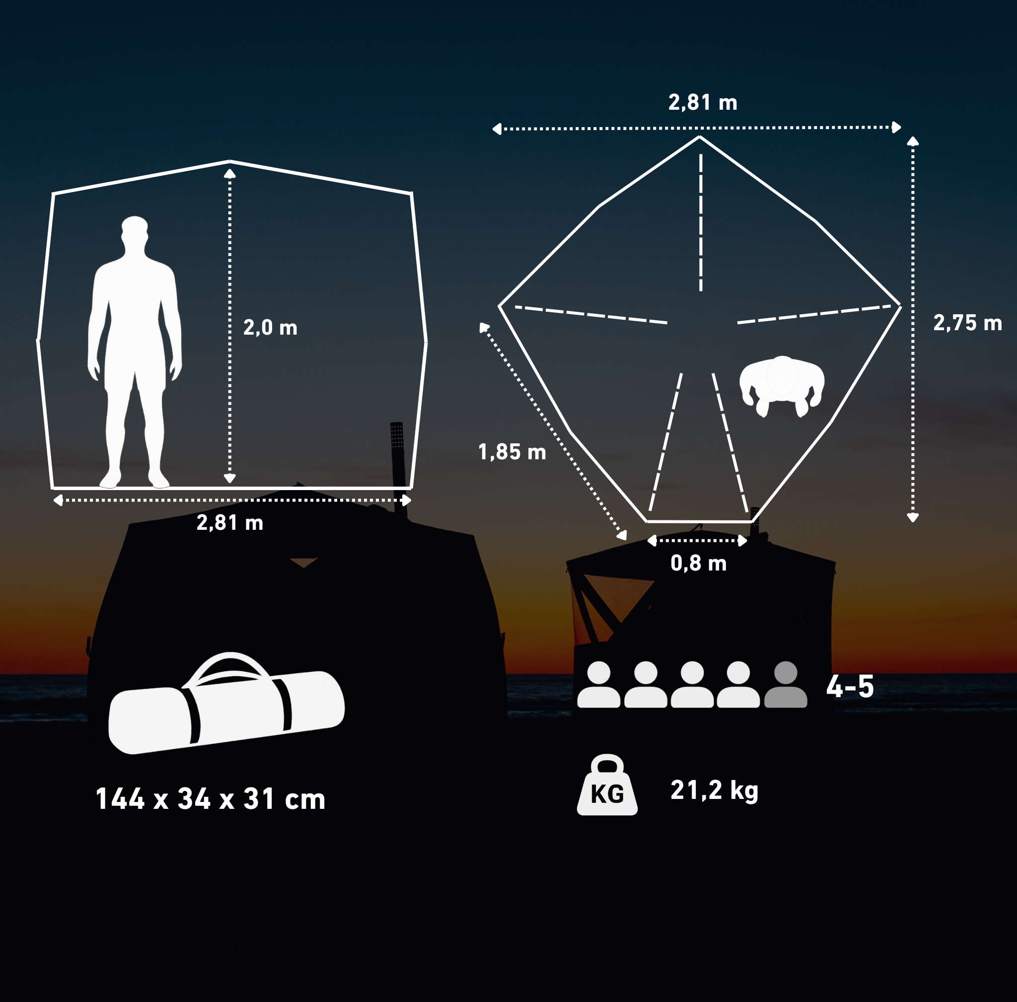 Mobiles Saunazelt Dalen (ohne Saunaofen)