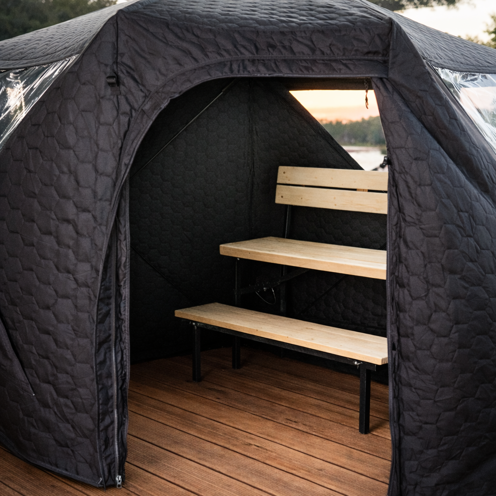 Saunabank zweistufig, faltbar