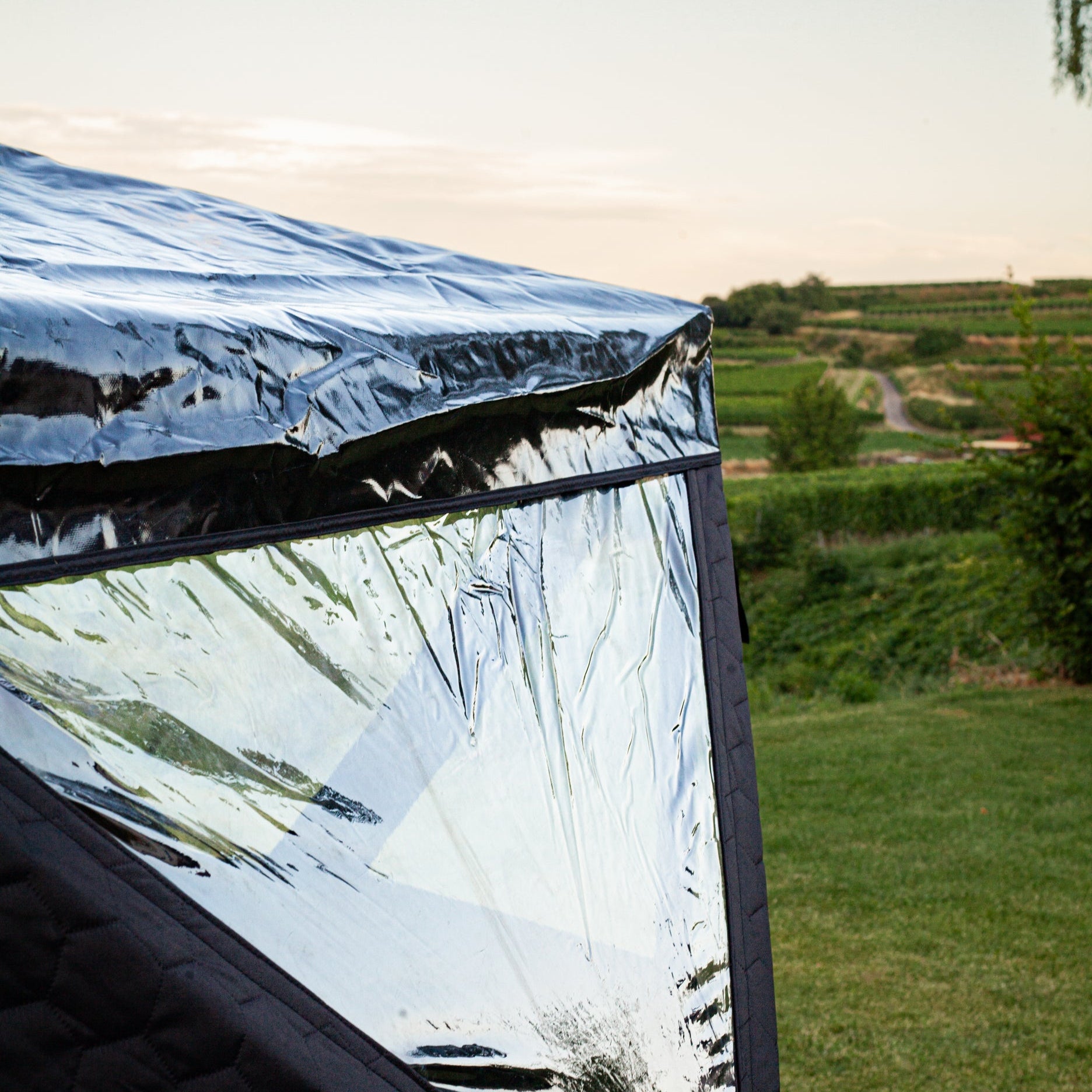 Set: Saunazelt Fjorden + Ofen + Sauna-Zubehör + Bänke