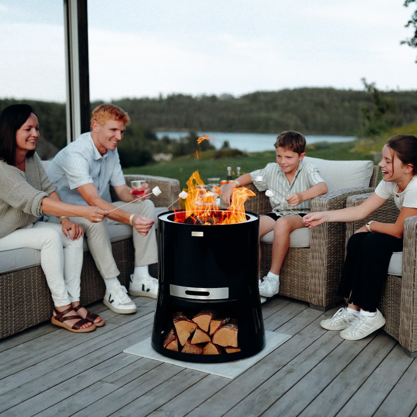 Set: Senja Pluss + Deckel + Grillrost + Seitenbretter