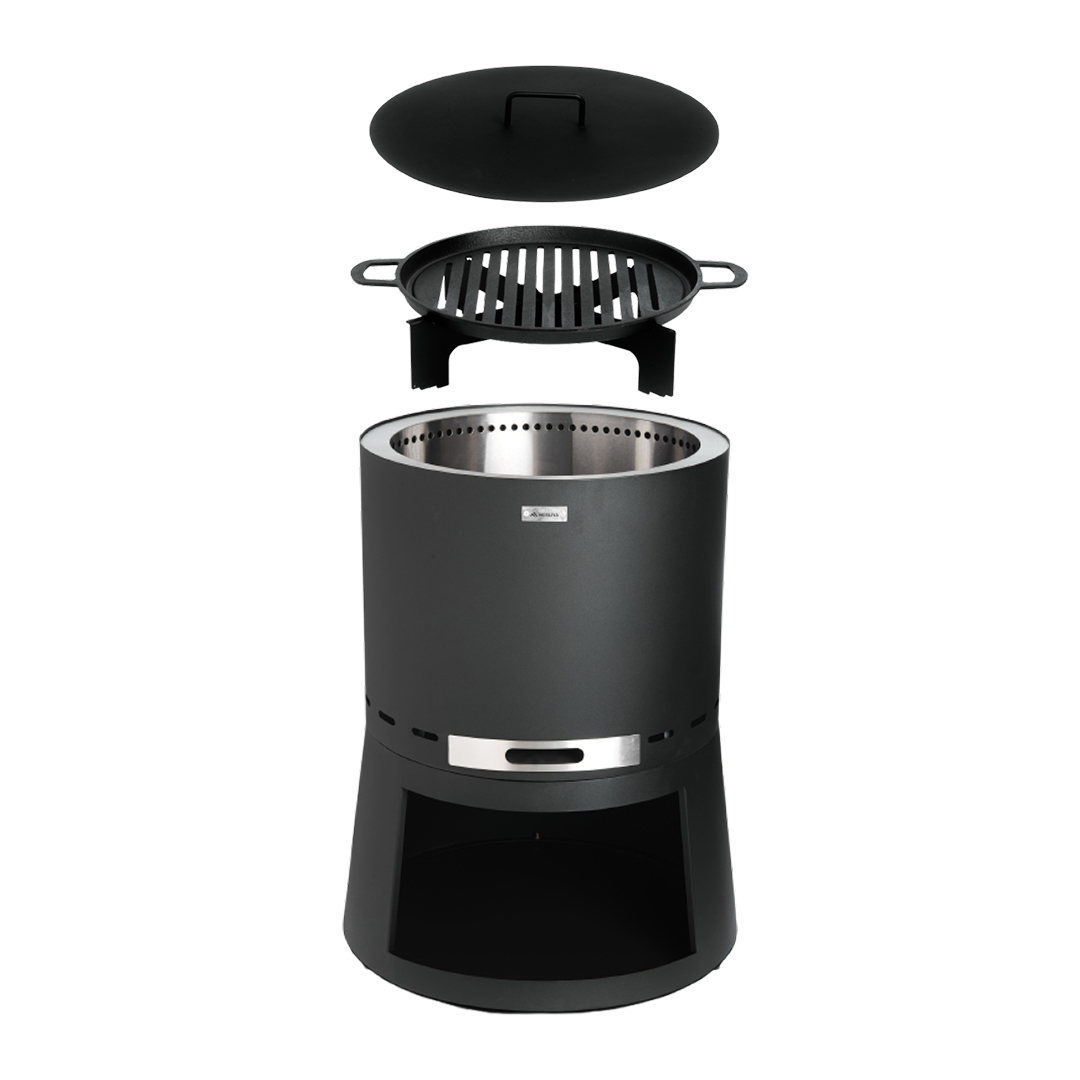 Set: Skara Pluss + Deckel + Gußeisen-Grillrost