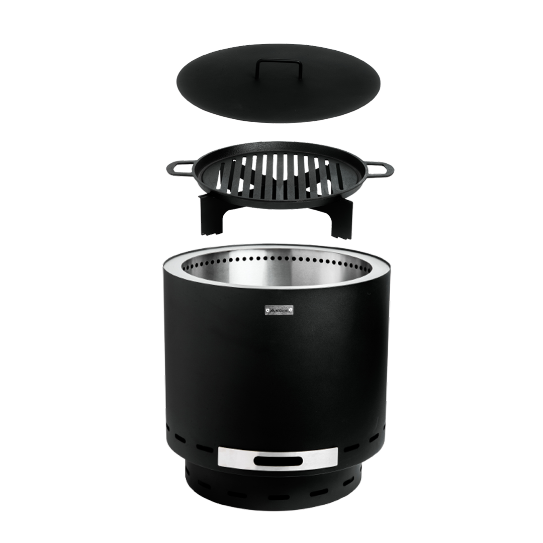 Set: Skara + Deckel + Gußeisen-Grillrost