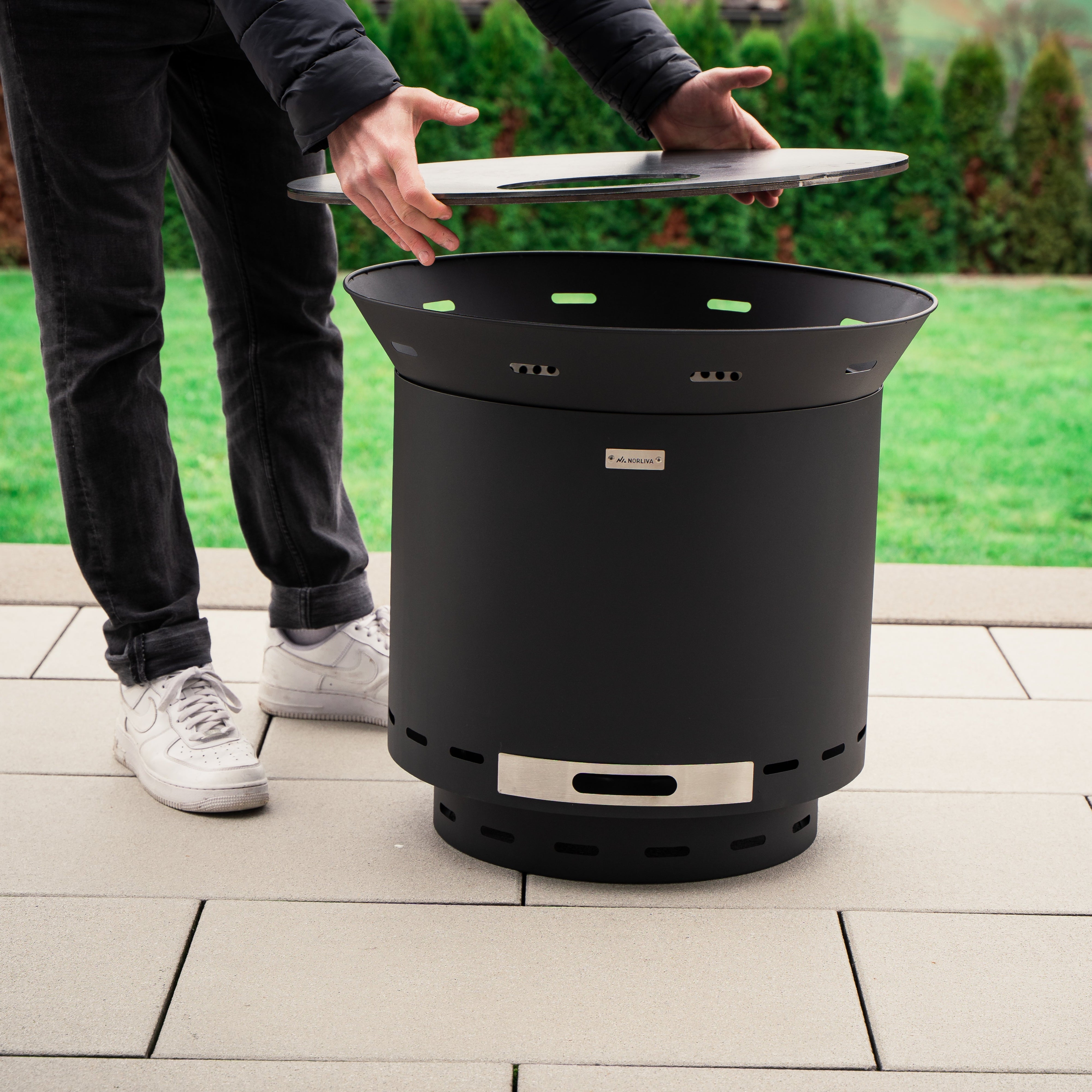 Set: Skara + Feuerplatten-Grill + Deckel