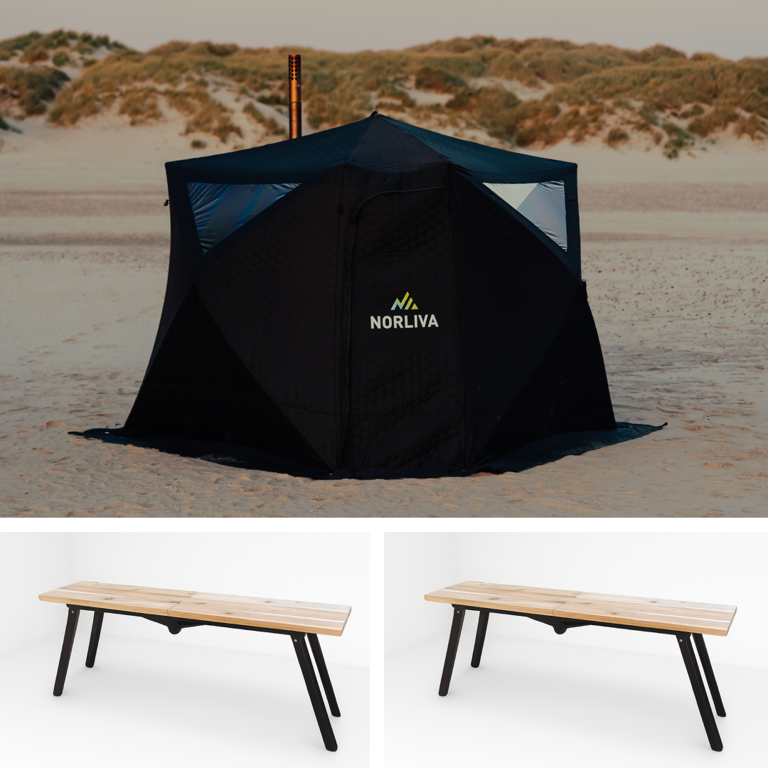 Set: Saunazelt Fjorden + Ofen + Bänke