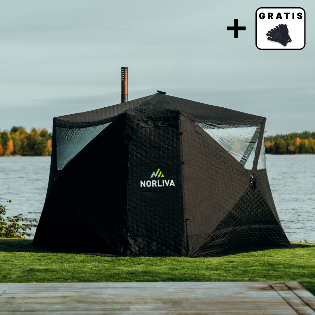 Mobiles Saunazelt Fjorden mit Saunaofen