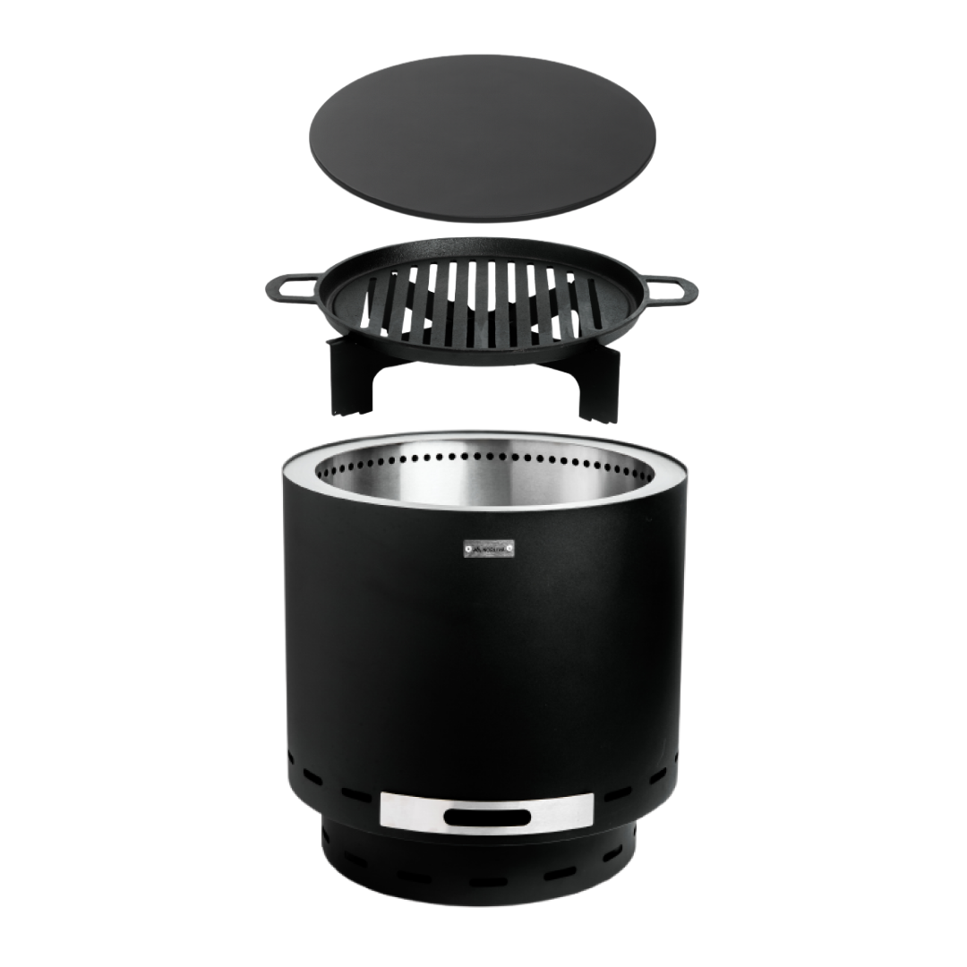 Set: Skara + Deckel + Gußeisen-Grillrost